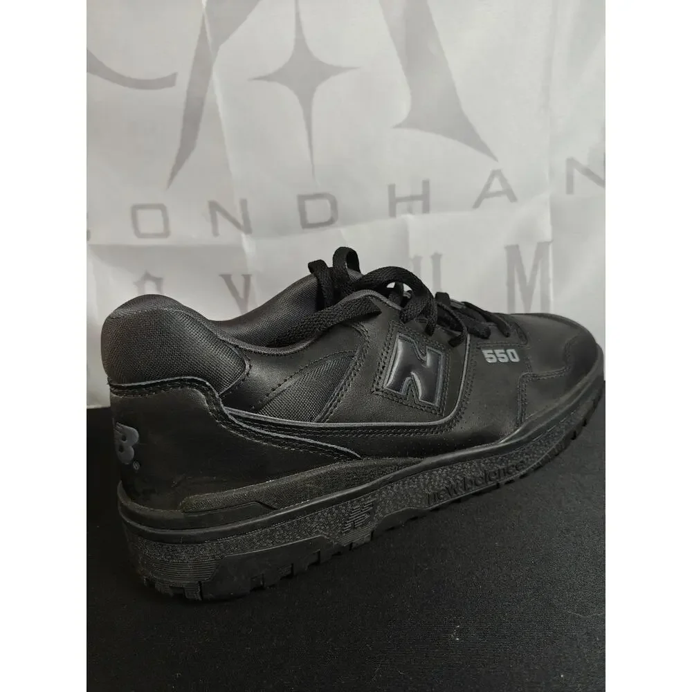 New Balance Mens Size 13 550 Black Triple Black Leather Sneakers BB550BBB NWT